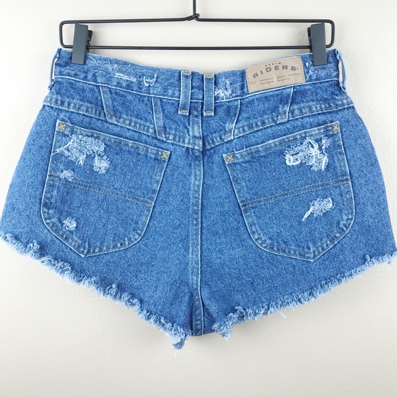 Vintage} Lee High Waisted Distressed Jean Shorts - Picture 2 of 2